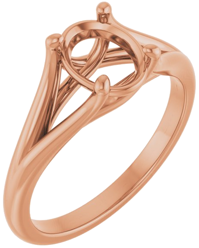 Sužadėtuvių Žiedas „Solitaire“ 14k rose gold Oval 8mm x 6mm (1)