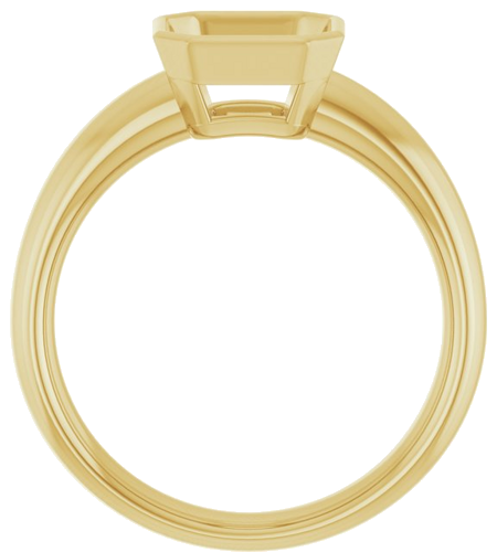Sužadėtuvių Žiedas „Bezel-Set Solitaire“ 14k yellow gold Asscher 7mm (2)