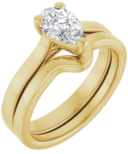 Sužadėtuvių Žiedas 14k yellow gold Pear 8mm x 5mm (6)