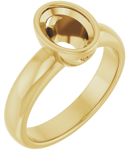 Sužadėtuvių Žiedas „Bezel-Set Solitaire“ 14k yellow gold Oval 8mm x 6mm (1)
