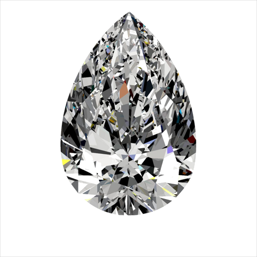 0.5 carat F-VVS1 Natūralus Pear Deimantas (1)