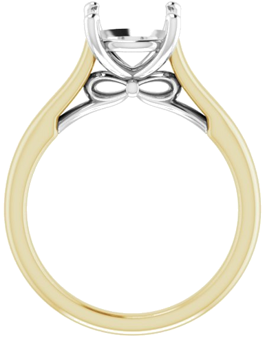 Sužadėtuvių Žiedas 14k yellow/white gold Round 8.8mm (2)
