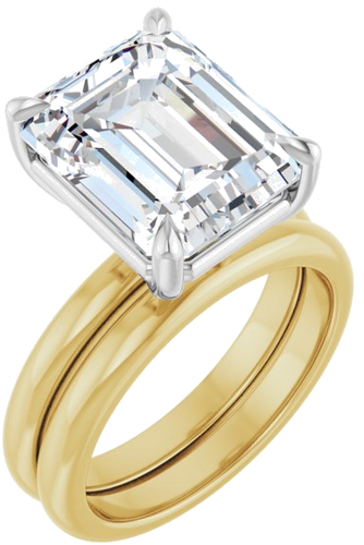 Sužadėtuvių Žiedas „Claw-Prong“ 14k yellow/white gold Emerald 12mm x 10mm (6)