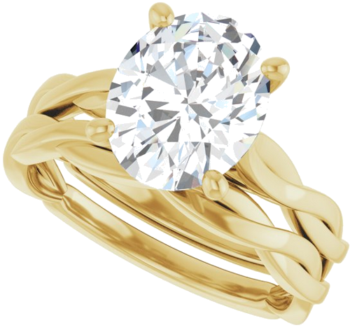 Sužadėtuvių Žiedas „Infinity-Inspired“ 14k yellow gold Oval 10mm x 8mm (10)