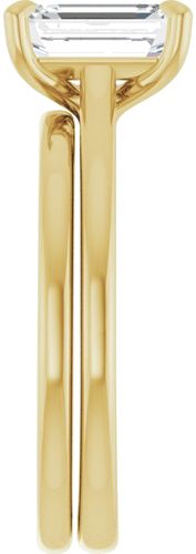 10K Yellow  8x6 mm Emerald Solitaire Engagement Ring Mounting (9)