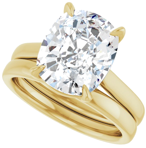 Sužadėtuvių Žiedas „Claw-Prong Solitaire“ 14k yellow gold Elongated Cushion 11mm x 9mm (9)