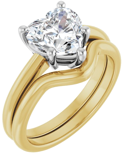 Sužadėtuvių Žiedas „Solitaire“ 585 Baltojo Ir Geltonojo Aukso Heart Shape 8mm (6)