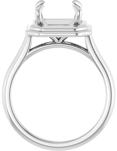 Sužadėtuvių Žiedas „Claw-Prong Solitaire“ 14k white gold Asscher 8mm (2)