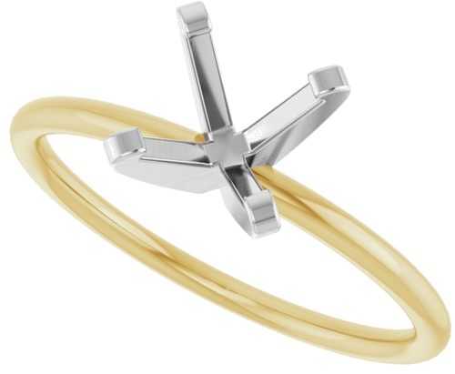 Sužadėtuvių Žiedas „Solitaire“ 14k yellow/white gold Round 7mm (5)