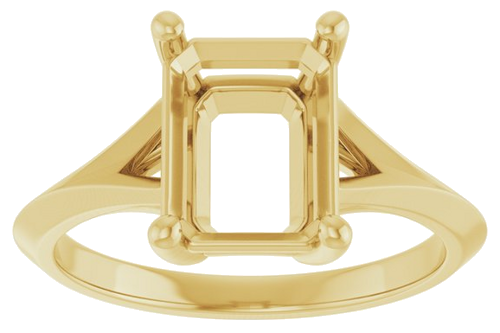 Sužadėtuvių Žiedas „Solitaire Split Shank“ 14k yellow gold Emerald 9mm x 7mm (3)