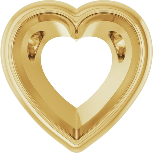 Pakabukas „Bezel-Set Solitaire“ 10k yellow gold Heart 10mm (1)