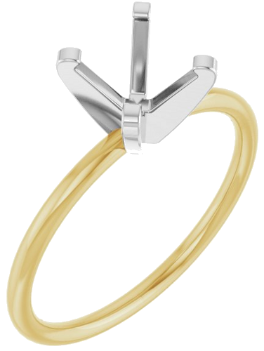 Sužadėtuvių Žiedas „Solitaire“ 14k yellow/white gold Round 7mm (1)