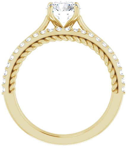 Sužadėtuvių Žiedas „Solitaire Rope“ 14k yellow gold Round 6.5mm (7)
