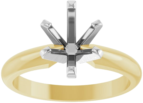 Sužadėtuvių Žiedas „Solitaire“ 14k yellow/white gold Oval 8mm x 6mm (3)