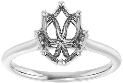 Sužadėtuvių Žiedas „Solitaire“ 14k white gold Oval 9mm x 7mm (3)