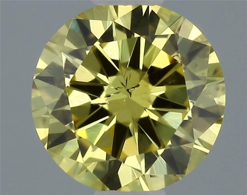 0.31 carat Fancy Vivid Yellow-SI2 GD cut Natūralus Round Deimantas (1)