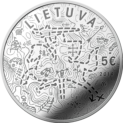2019 Skautai Lietuva 5 eurų sidabrinė moneta (2)