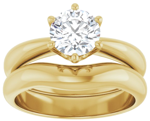 Sužadėtuvių Žiedas „Solitaire Crown-Inspired“ 14k yellow gold Round 6.5mm (8)
