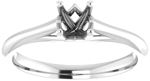 14K White 4.8 mm Round Solitaire Engagement Ring Mounting (3)
