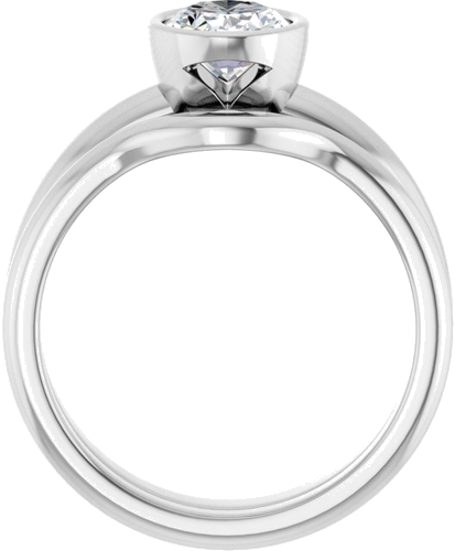 Sužadėtuvių Žiedas „Bezel-Set Solitaire“ 14k white gold Oval 8mm x 6mm (7)