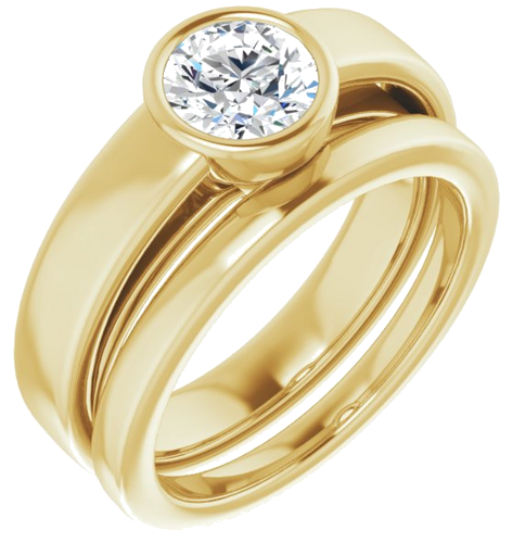 Sužadėtuvių Žiedas „Bezel-Set Solitaire“ 14k yellow gold Round 6mm (6)