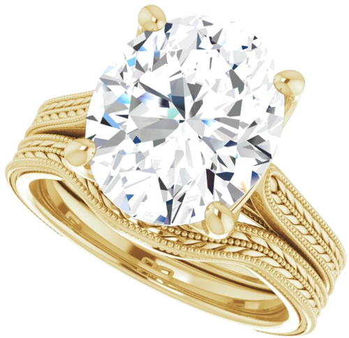 Sužadėtuvių Žiedas „Solitaire“ 14k yellow gold Oval 12mm x 10mm (10)