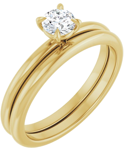10K Yellow 4.4 mm Round Solitaire Engagement Ring Mounting (6)