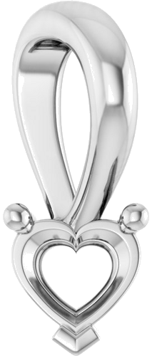 Pakabukas „Solitaire Heart“ 925 Sidabro Heart 4.3mm x 3.9mm (1)