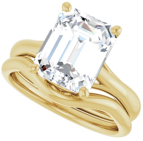 Sužadėtuvių Žiedas „Solitaire“ 14k yellow gold Emerald 10mm x 8mm (10)