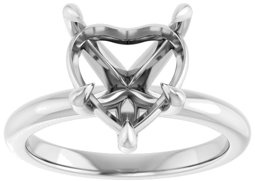 Sužadėtuvių Žiedas 585 Baltojo Aukso Heart Shape 10mm (3)