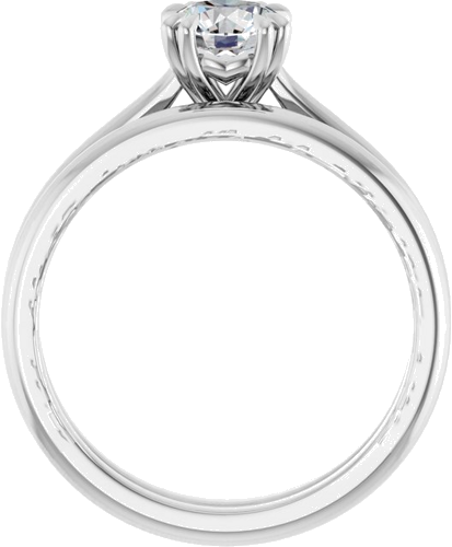 Sužadėtuvių Žiedas „Double Claw-Prong“ 14k white gold Round 5.8mm (7)