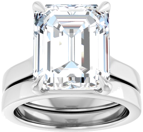 Sužadėtuvių Žiedas „Claw-Prong“ 950 Platinos Emerald 12mm x 10mm (8)