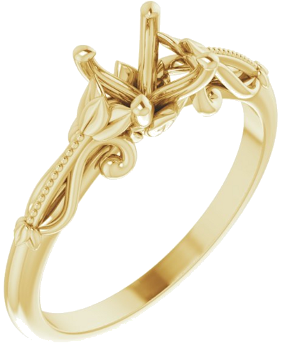 Sužadėtuvių Žiedas „Sculptural-Inspired Solitaire“ 585 Geltonojo Aukso Round 5.8mm (1)