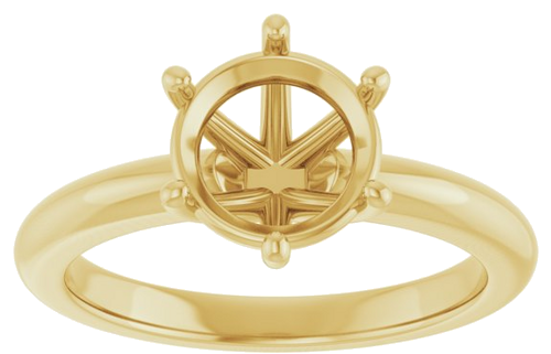 Sužadėtuvių Žiedas 14k yellow gold Round 8mm (3)