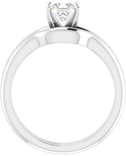 14K White  4.5x4.5 mm Square Solitaire Engagement Ring Mounting (7)