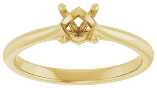 Sužadėtuvių Žiedas „Solitaire“ 585 Geltonojo Aukso Round 5.2mm (3)