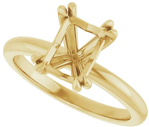 Sužadėtuvių Žiedas „Double Claw-Prong“ 14k yellow gold Emerald 8mm x 6mm (5)