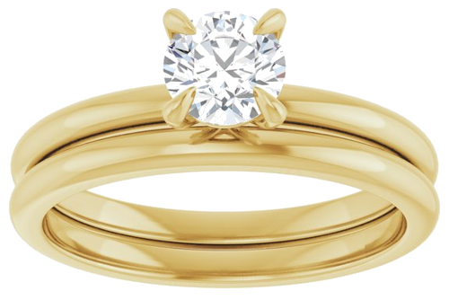 14K Yellow  5.2 mm Round Solitaire Engagement Ring Mounting (8)