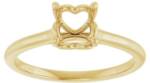 14K Yellow  6.5 mm Round Solitaire Engagement Ring Mounting (3)