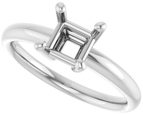 14K White 5.5 mm Square Engagement Ring Mounting (5)