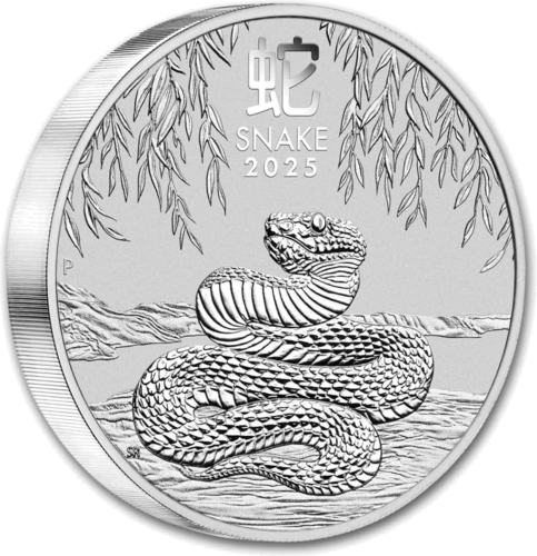 2 oz Gyvatės metai 2025 (Lunar III) Australija sidabrinė moneta (3)