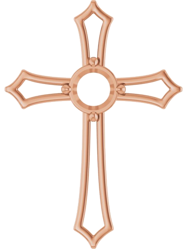 Pakabukas „Accented Cross“ 10k rose gold Round 6.5mm (1)