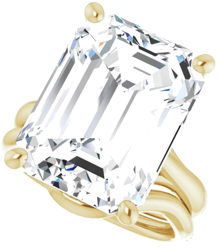 Sužadėtuvių Žiedas „Solitaire“ 14k yellow gold Emerald 16mm x 12mm (10)