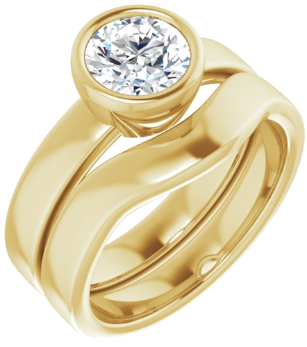 14K Yellow 6.5 mm Round Solitaire Engagement Ring Mounting (6)