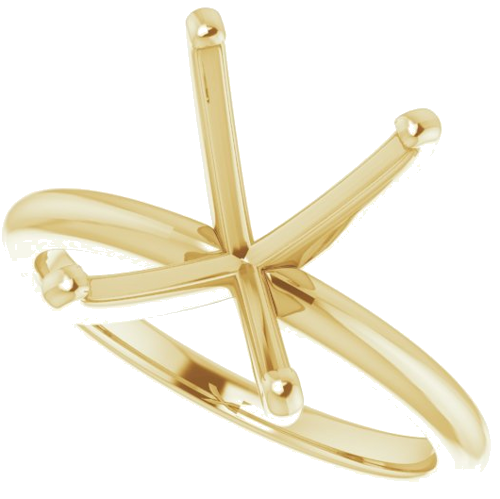 14K Yellow  11x9 mm Emerald Solitaire Engagement Ring Mounting (5)