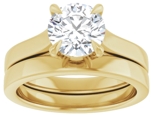 Sužadėtuvių Žiedas „Claw-Prong“ 14k yellow gold Round 7.4mm (8)