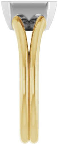 14K Yellow   White 8x6 mm Emerald Engagement Ring Mounting (4)