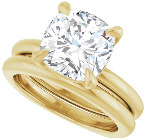 Sužadėtuvių Žiedas „Claw-Prong Euro Shank“ 18k yellow gold Cushion 9mm (10)