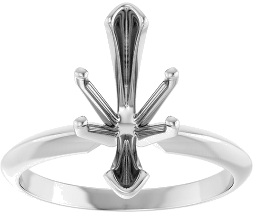 Sužadėtuvių Žiedas „Lightweight V-End Solitaire“ 14k white gold Marquise 13mm x 6mm (3)