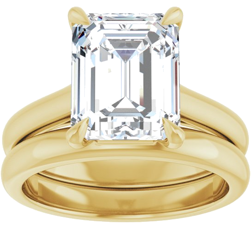 Sužadėtuvių Žiedas „Claw-Prong“ 14k yellow gold Emerald 10mm x 8mm (8)